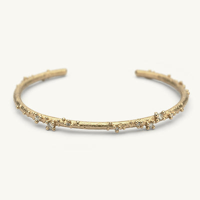 Ruth Tomlinson Narrow Diamond Encrusted Gold Cuff