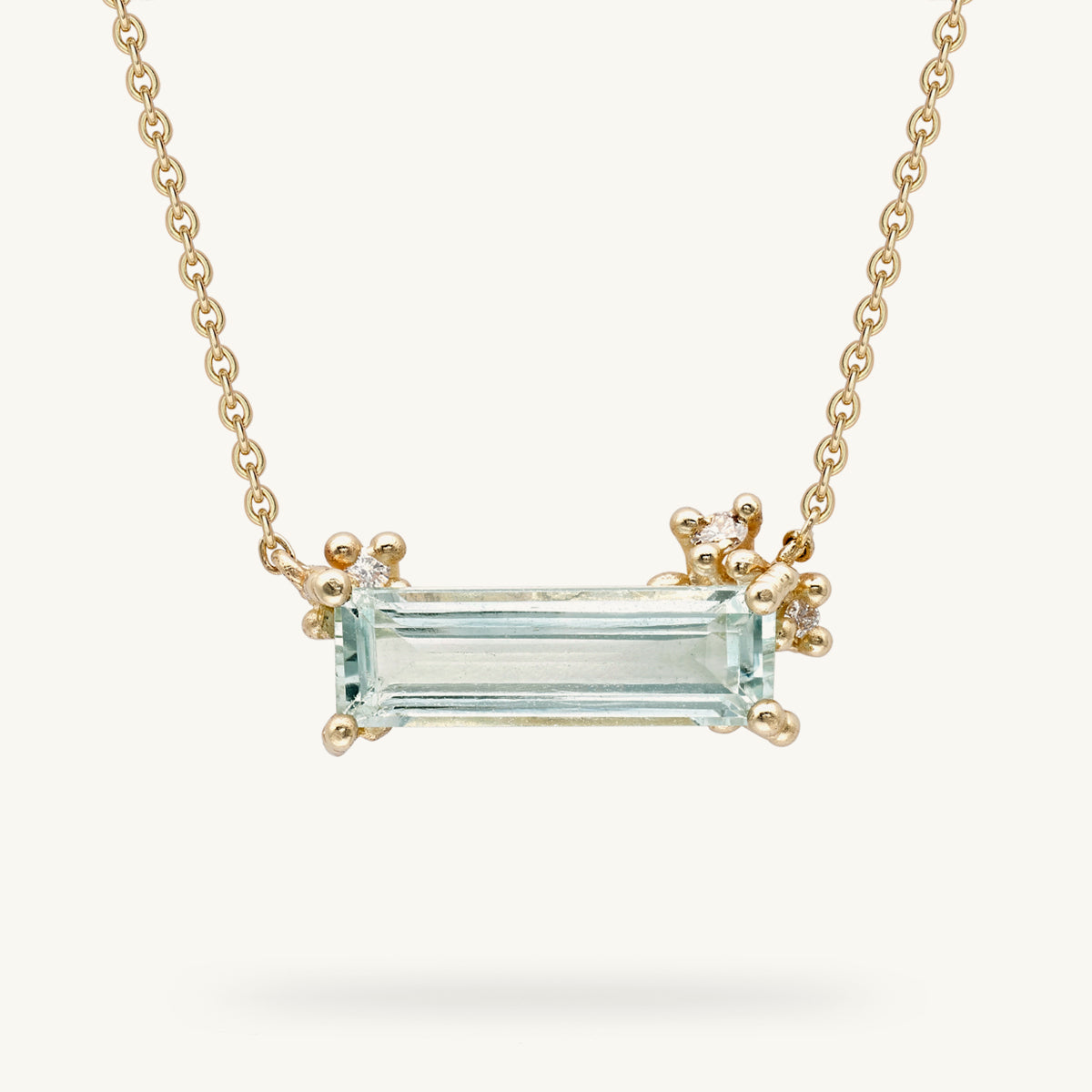 Ruth Tomlinson One of a Kind Aquamarine Necklace made from recycled gold