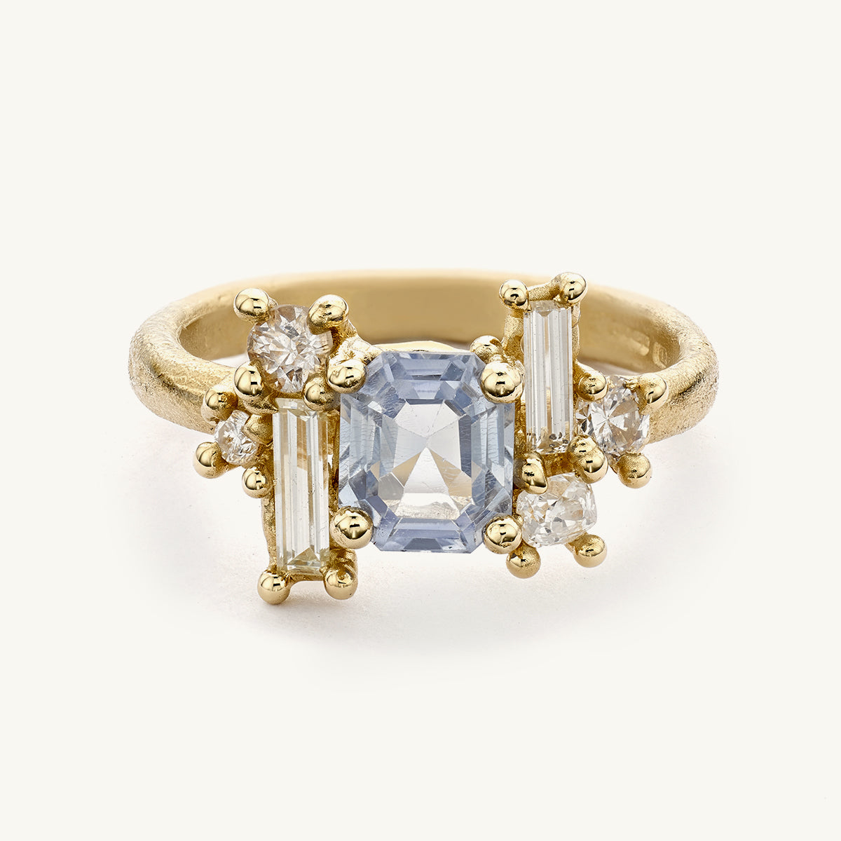 Ruth Tomlinson Pale Blue Sapphire and Diamond Luminous Cluster Ring-1