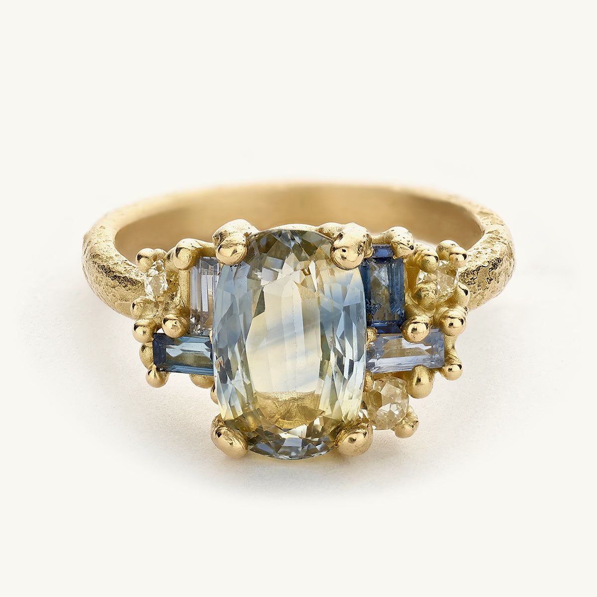 Ruth Tomlinson Parti Sapphire and Diamond Luminous Cluster Ring