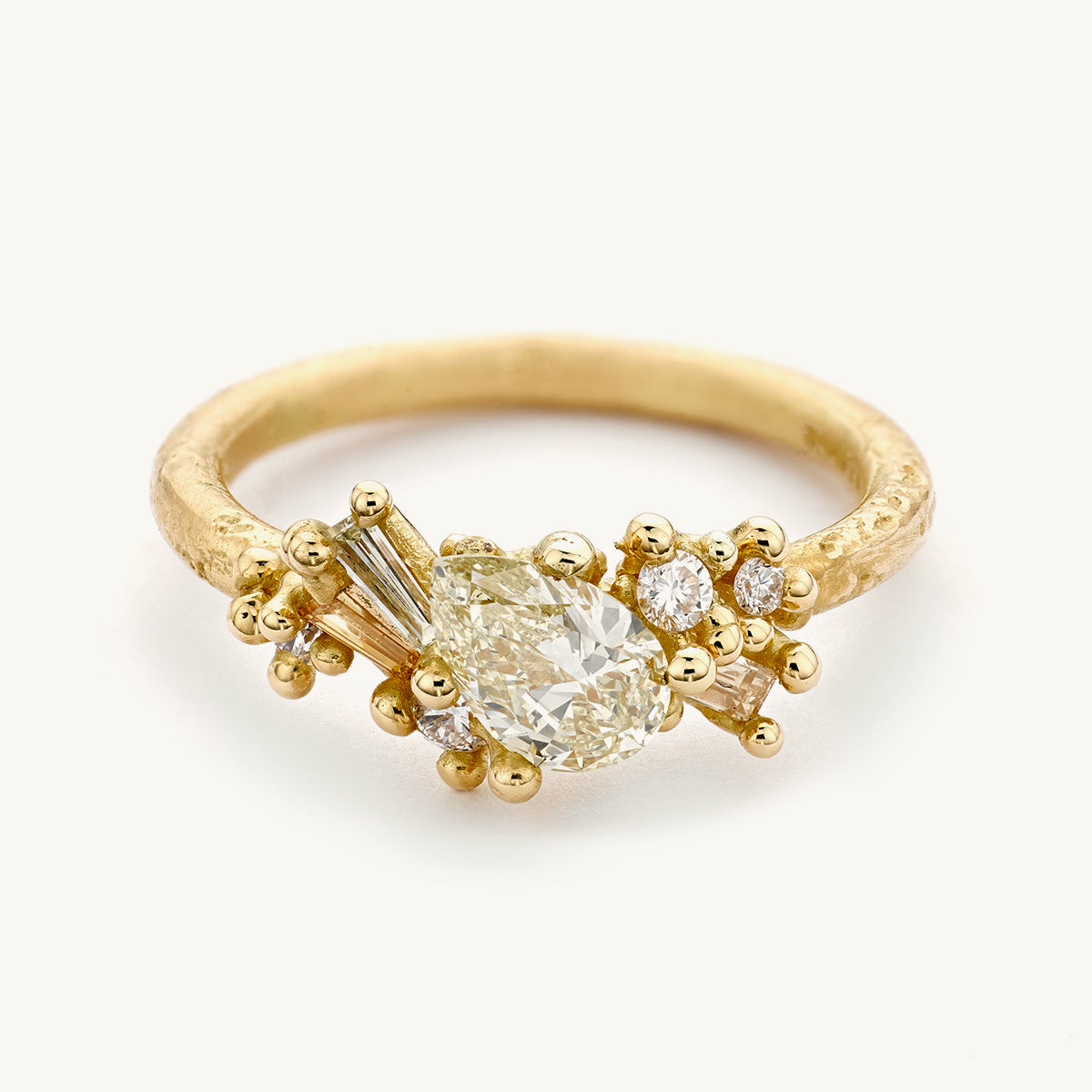 Ruth Tomlinson Pear Cut Sweeping Cluster Ring