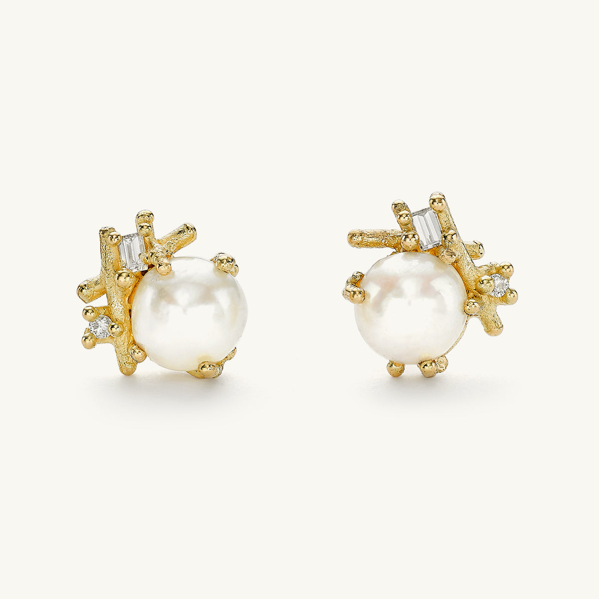 Ruth Tomlinson Pearl and Diamond Studs