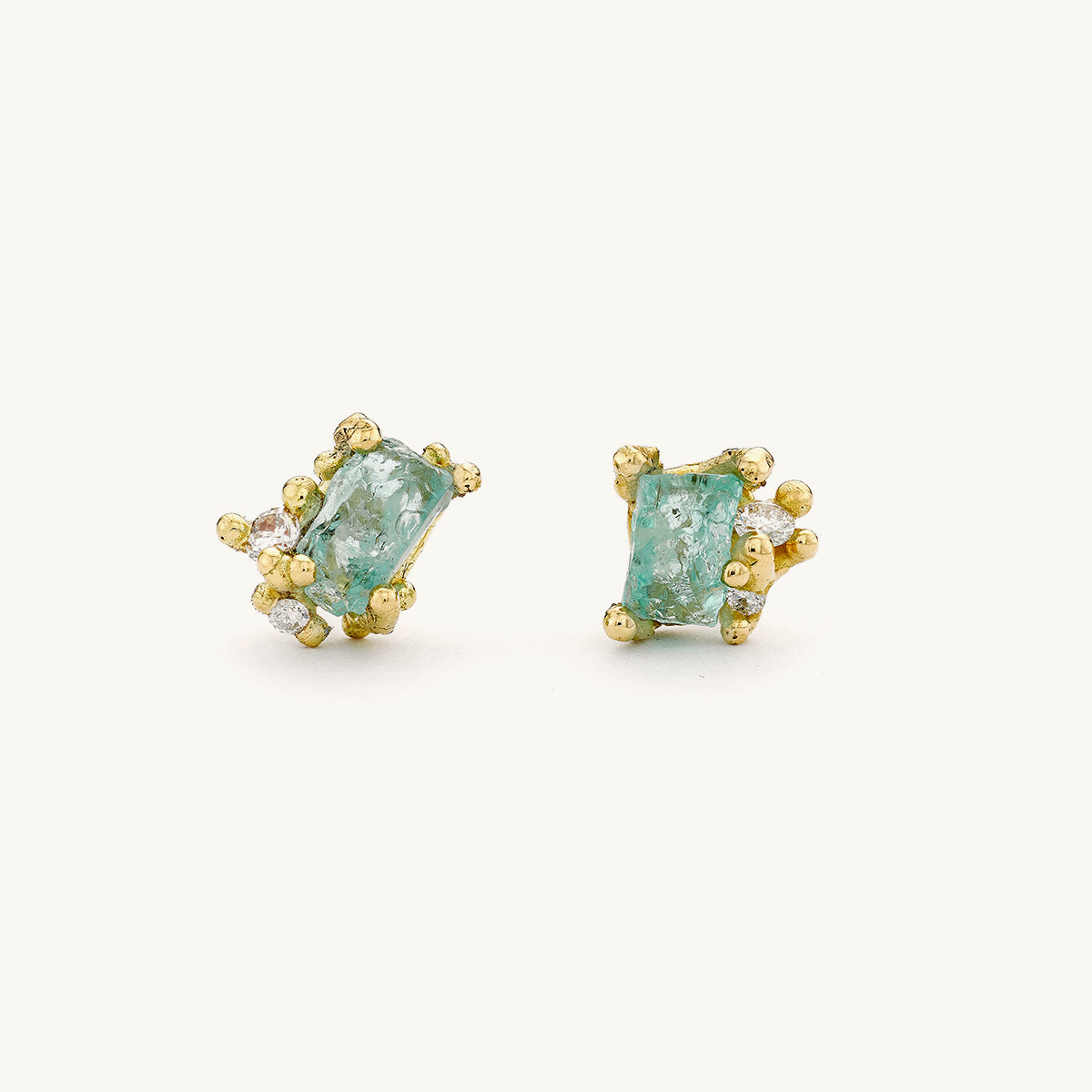 Ruth Tomlinson Raw Emerald Studs