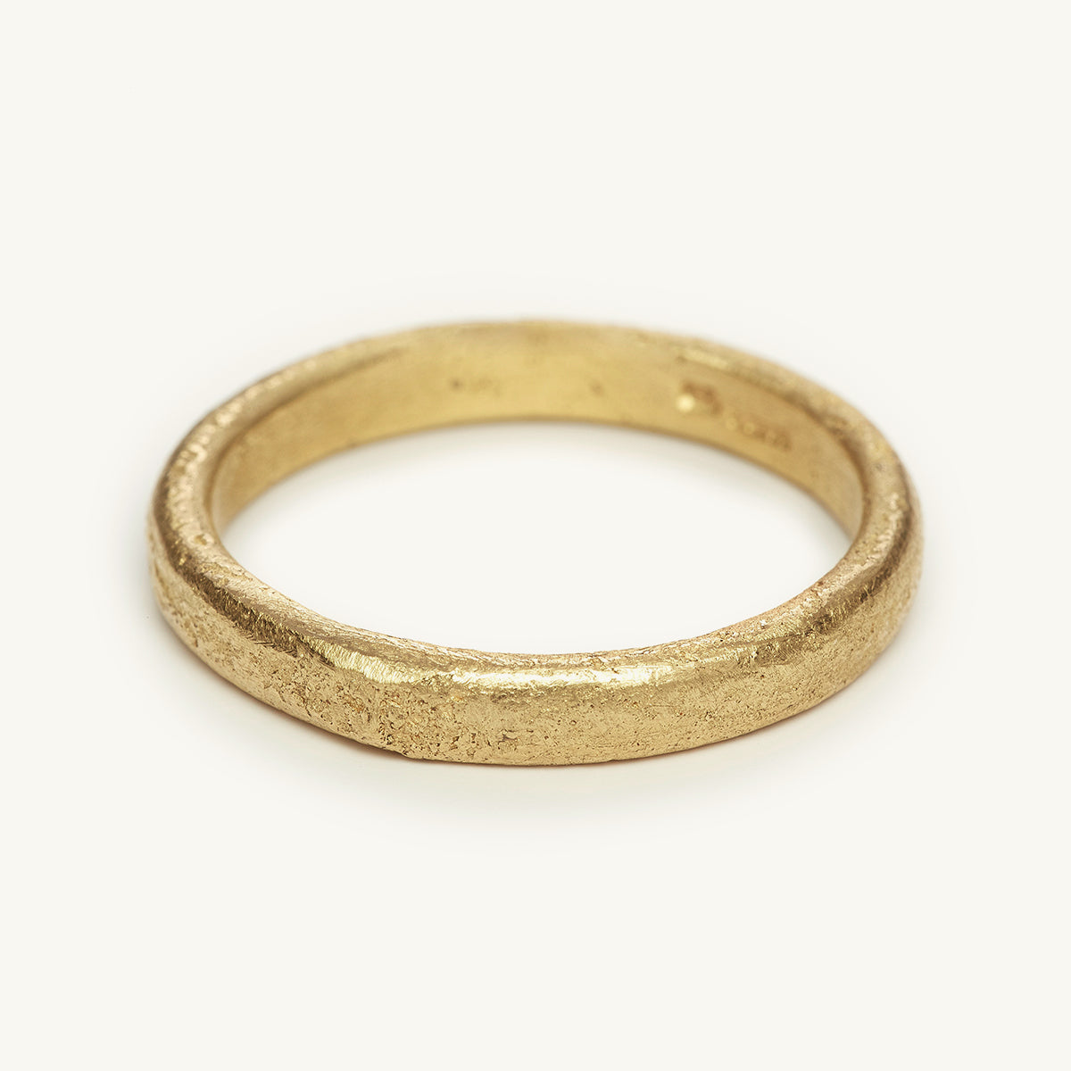 Ruth Tomlinson Raw Gold Textured Alternative Wedding Band - 3.5mm - 18Y made from recycled gold