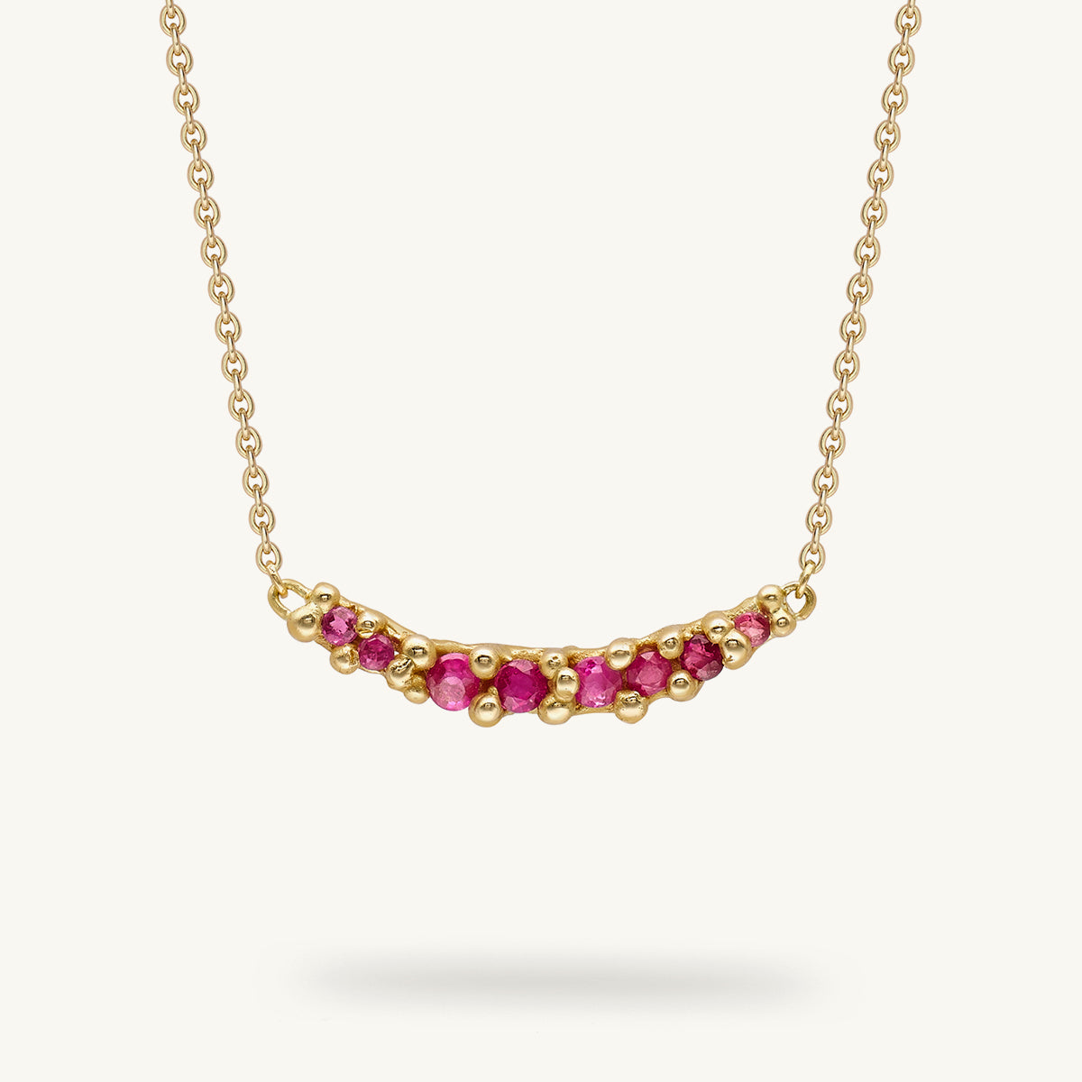 Ruth Tomlinson Ruby Encrusted Bar Necklace