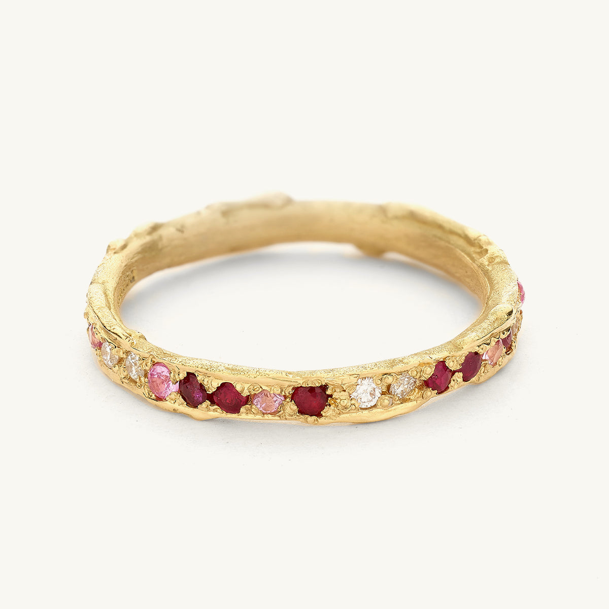 Ruth Tomlinson Ruby and Pink Sapphire Eternity Band