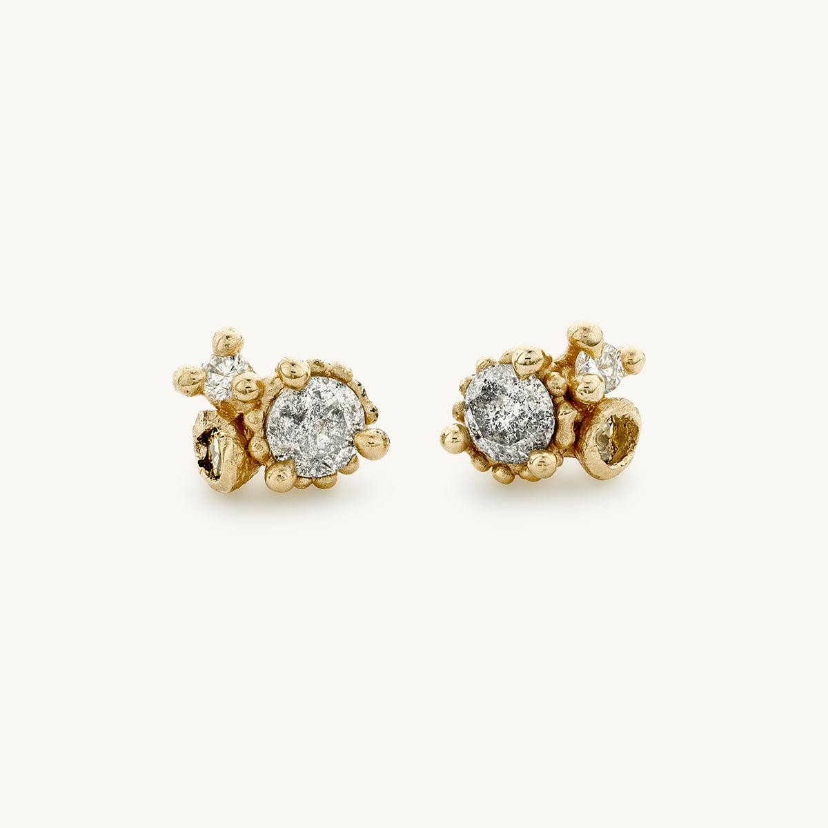 Ruth Tomlinson Salt and Pepper Diamond Cluster Studs