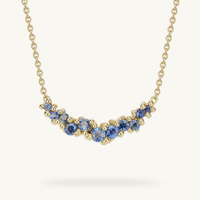 Ruth Tomlinson Sapphire Cluster Bar Necklace