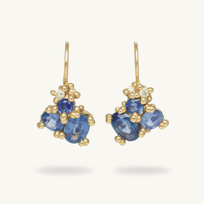 Ruth Tomlinson Sapphire Cluster Drops