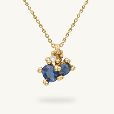 Ruth Tomlinson Sapphire Cluster Pendant with Diamond