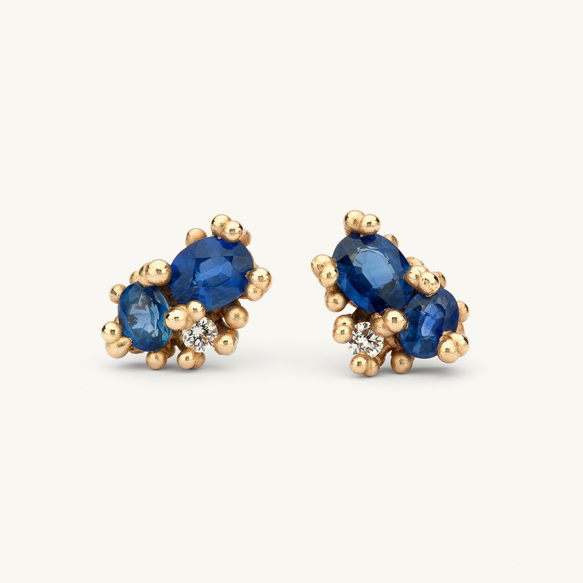 Ruth Tomlinson Sapphire Studs with Diamonds