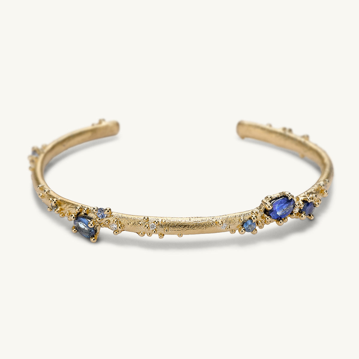 Ruth Tomlinson Sapphire and Diamond Encrusted Gold Cuff