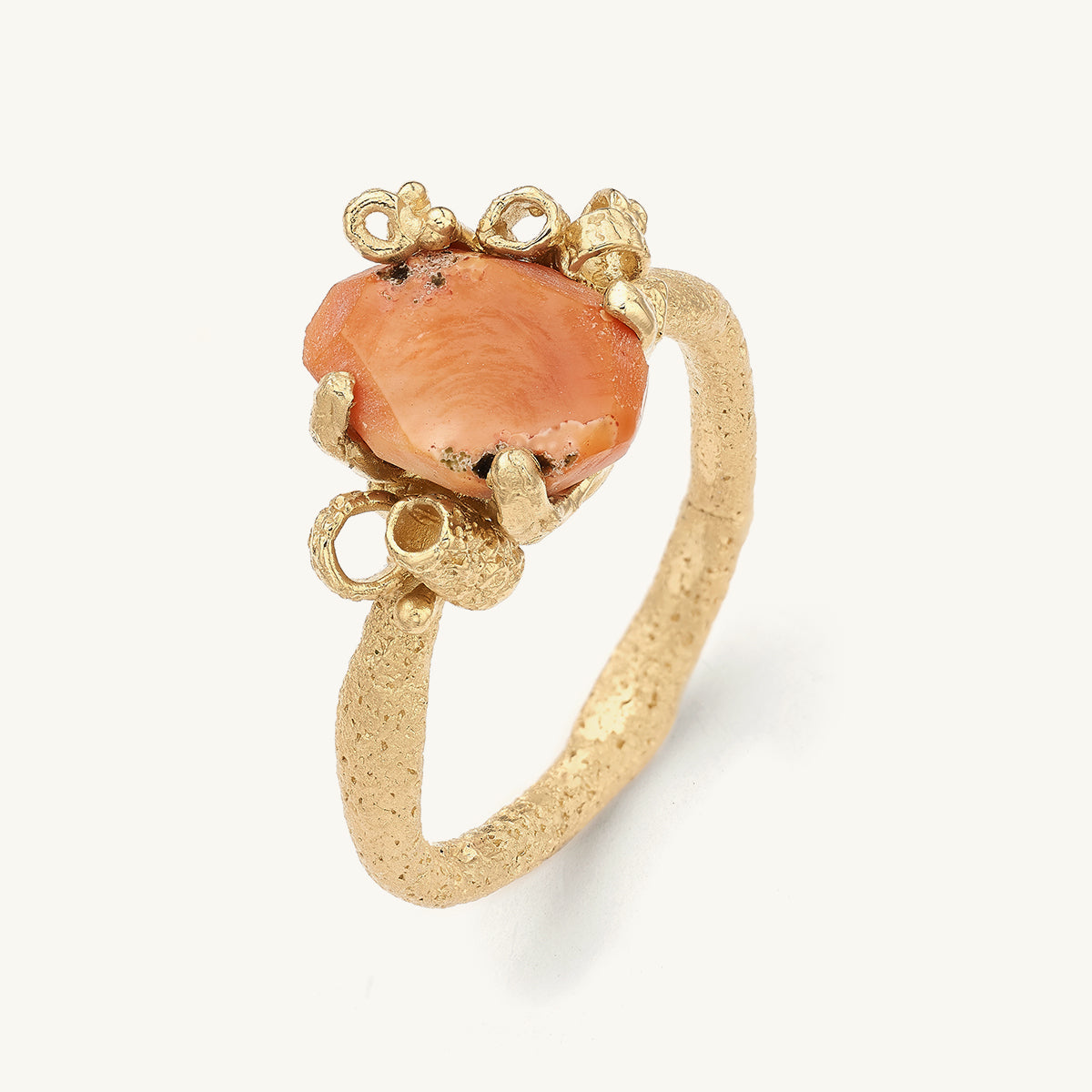 Ruth Tomlinson one of a kind Scottish Agate sculptural art ring made with recycled gold