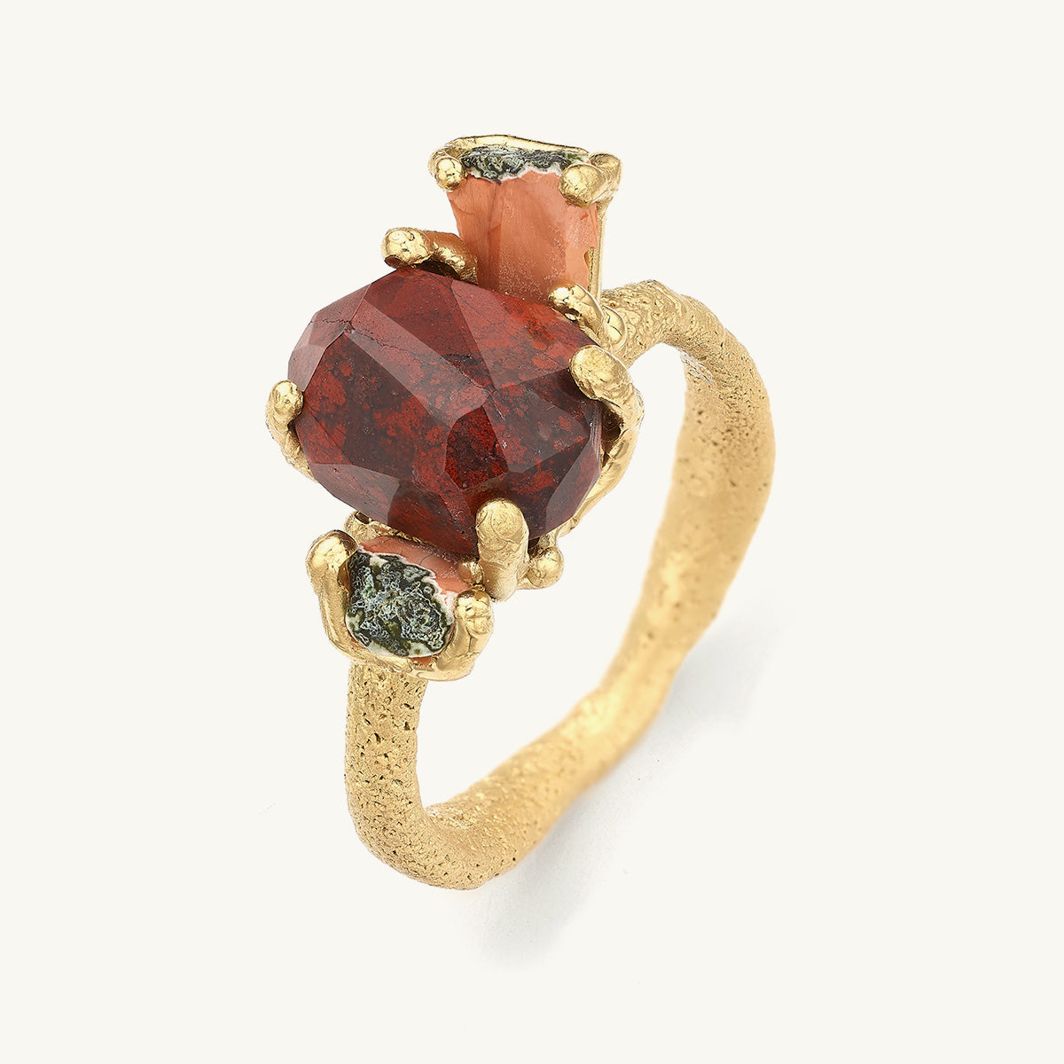 Ruth Tomlinson one of a kind Scottish Agate Sculptural art ring made with recycled gold