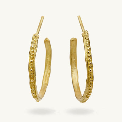 Ruth Tomlinson Single Beaded Gold Hoops