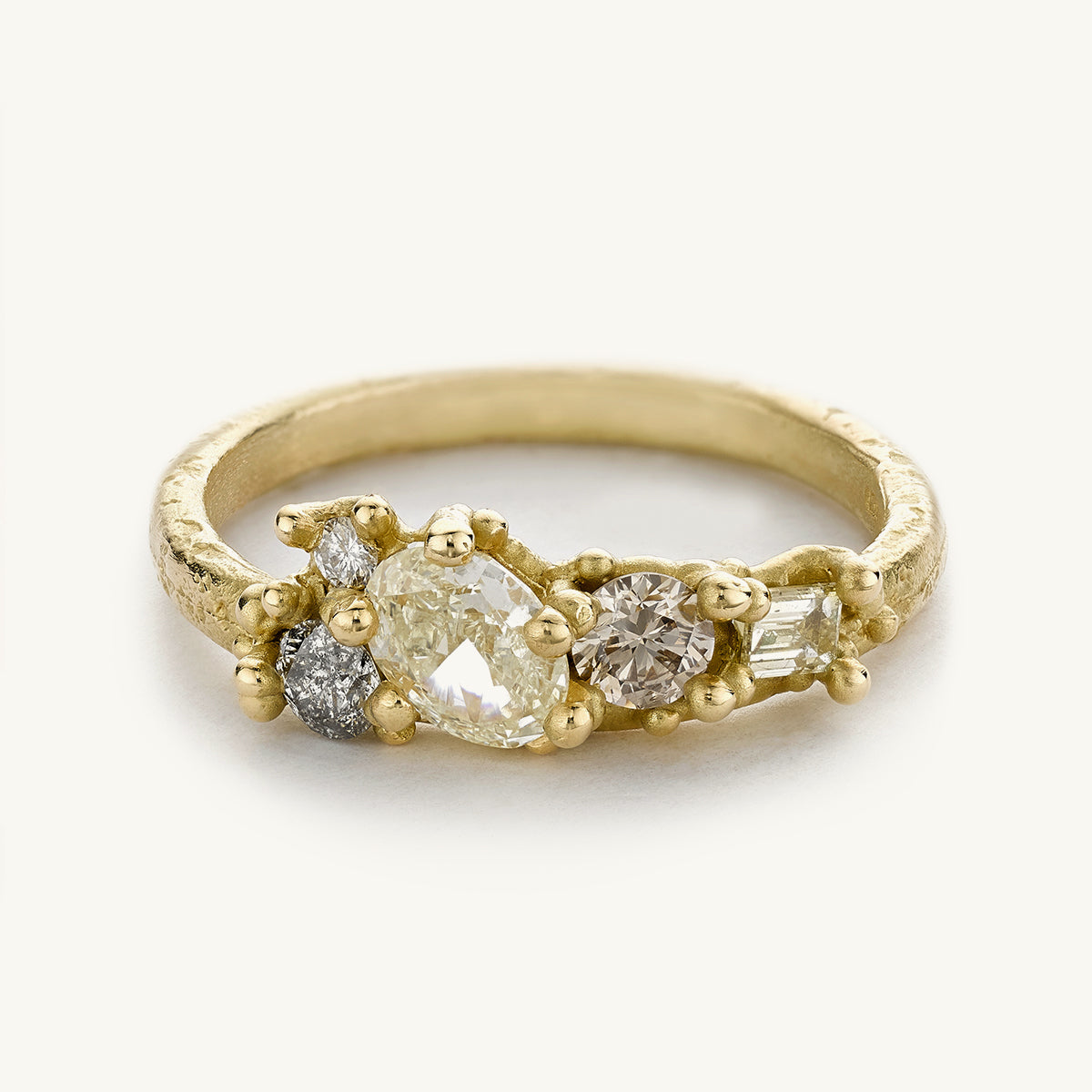 Ruth Tomlinson Yellow Diamond Asymmetric Ring with Granules