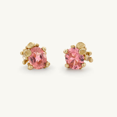 Ruth Tomlinson pink tourmaline and barnacle studs