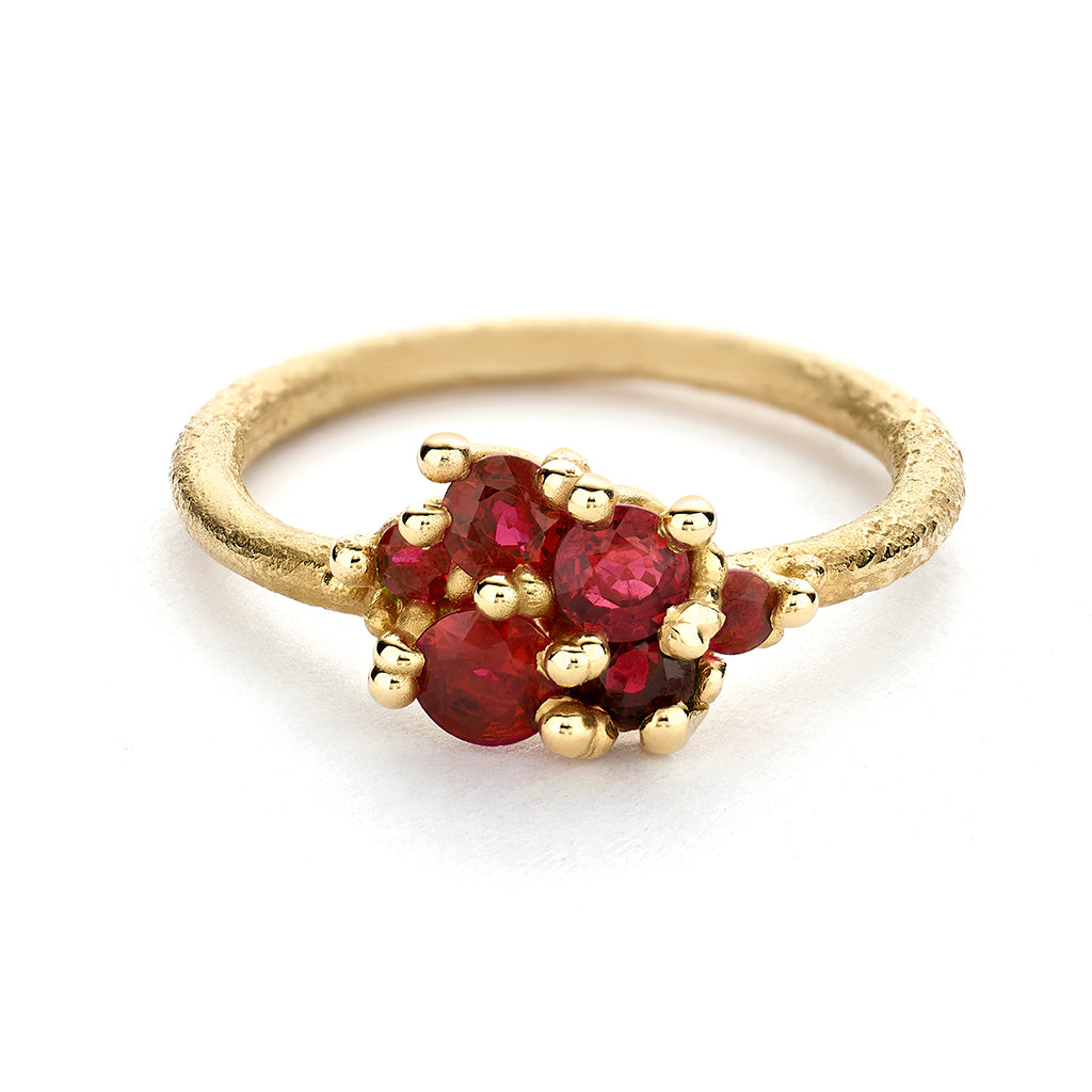 Ruby Cluster Ring from Ruth Tomlinson, handmade in London