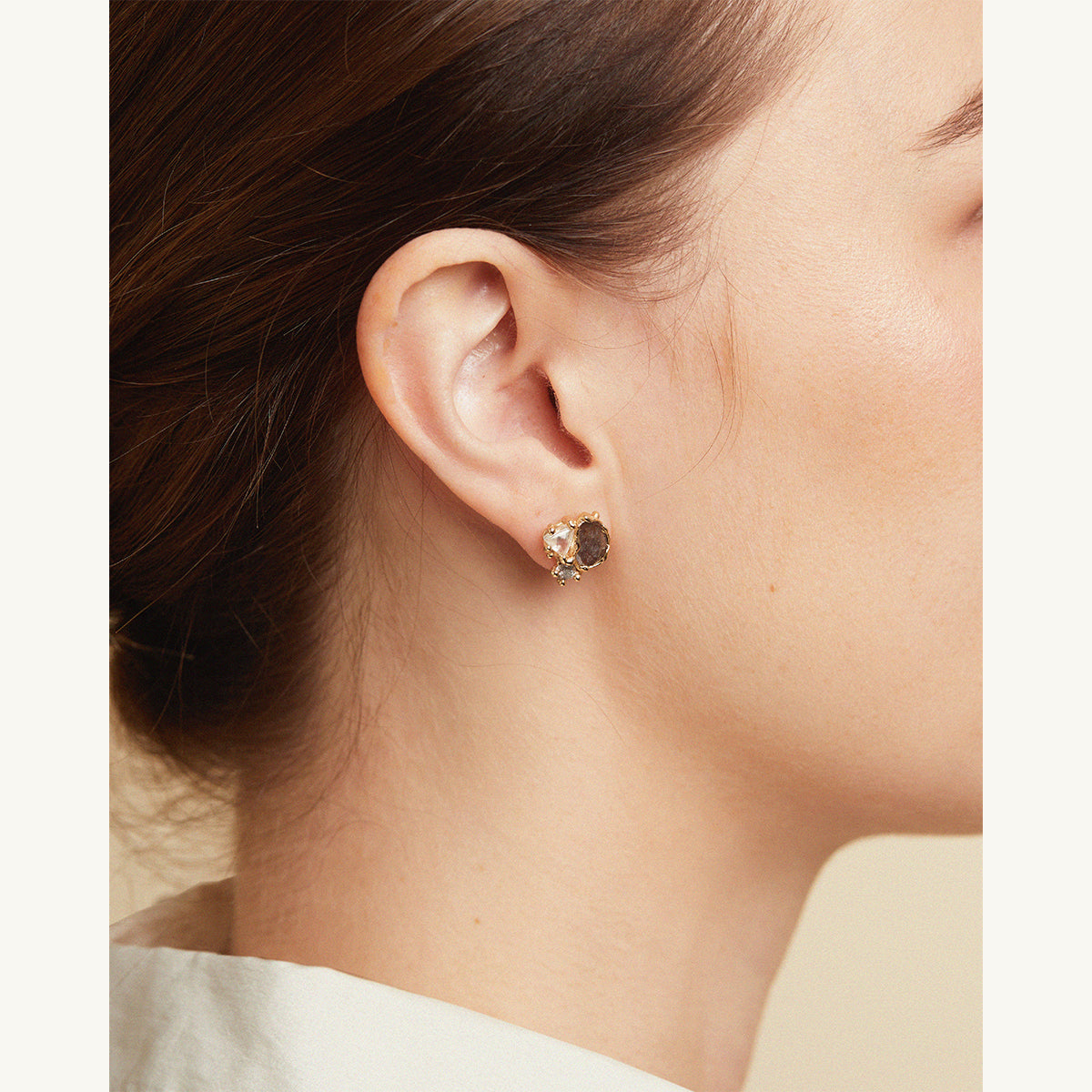 Rose Cut Diamond Cluster Studs