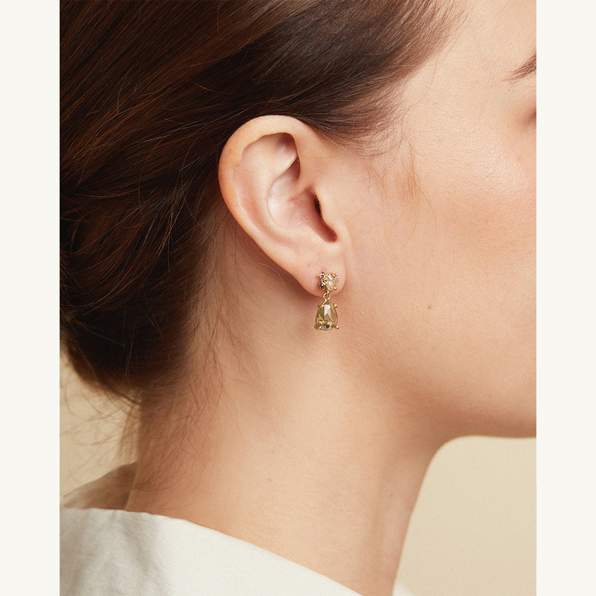 Rose Cut Diamond Cluster Drops