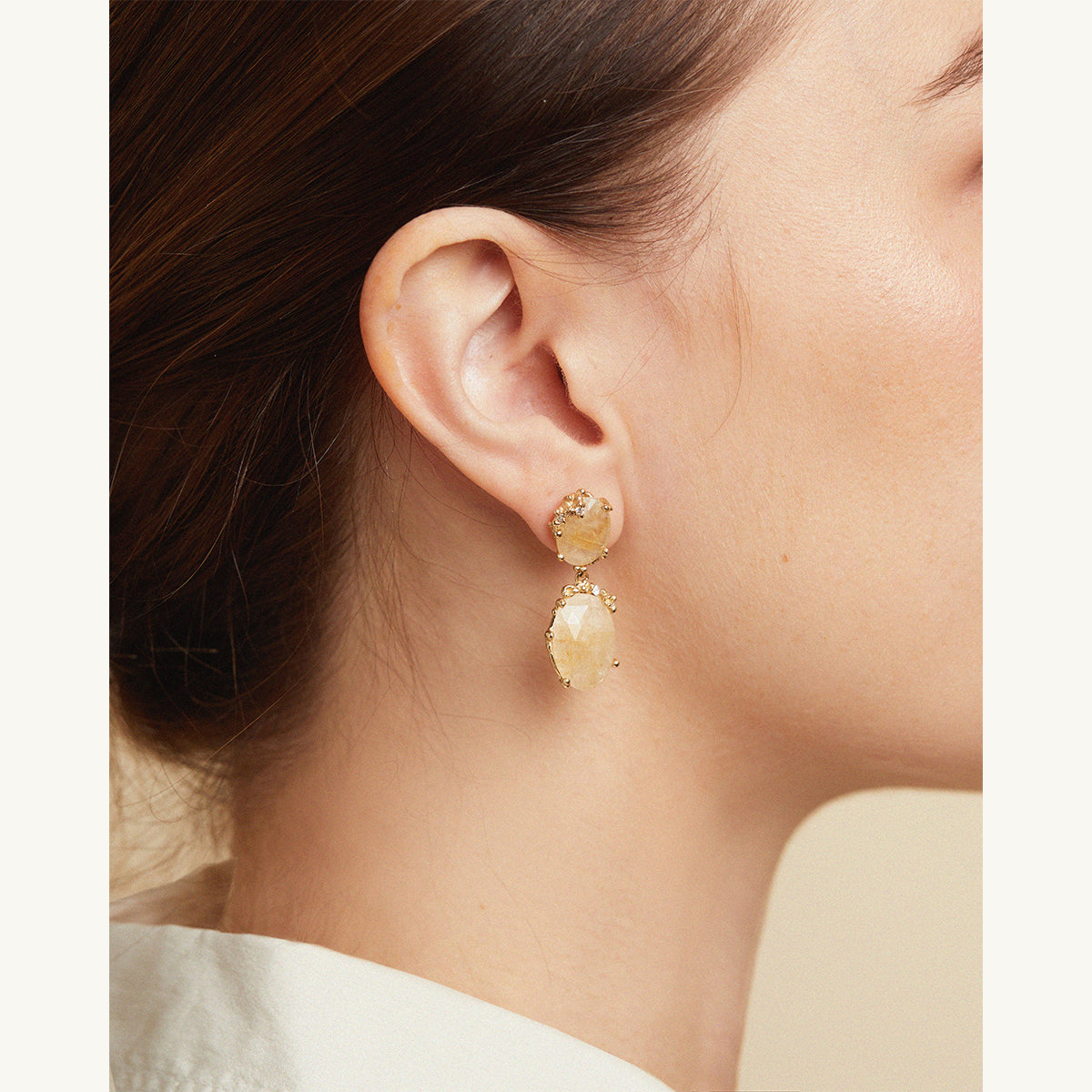 Pastel Sapphire Encrusted Drop Earrings