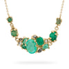 Emerald Encrusted Necklace with Grey Diamonds by Ruth Tomlinson, handcrafted in London