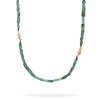 Raw Emerald Necklace with Diamond Encrusted Clusters