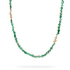 Raw Emerald Necklace with White Diamond Encrustations