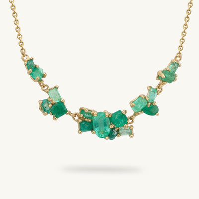 Mixed Cut Emerald Encrusted Necklace