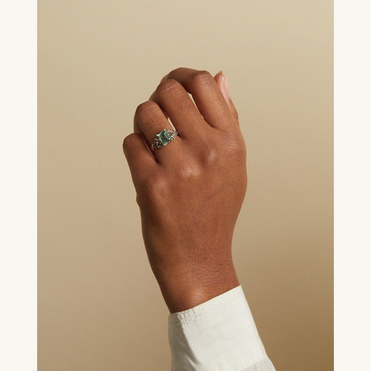 Mint Green Tourmaline and Diamond Encrusted Ring