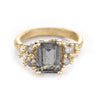 Grey Tourmaline and Diamond Encrusted Ring from Ruth Tomlinson, handmade in London