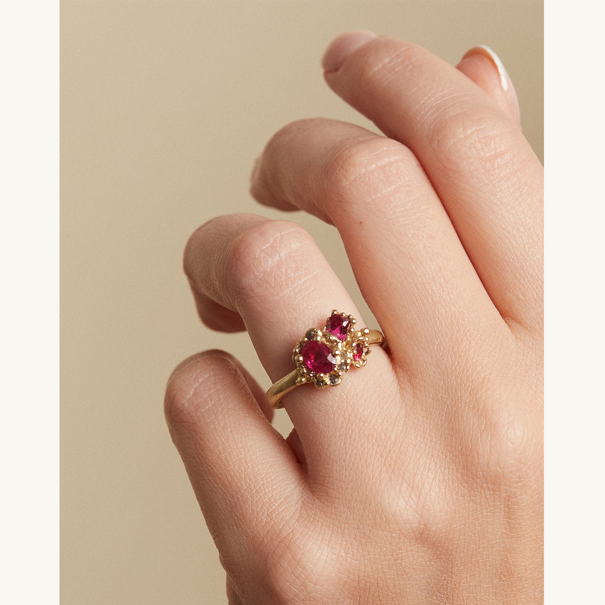 Gemfields Ruby and Diamond Cluster Ring
