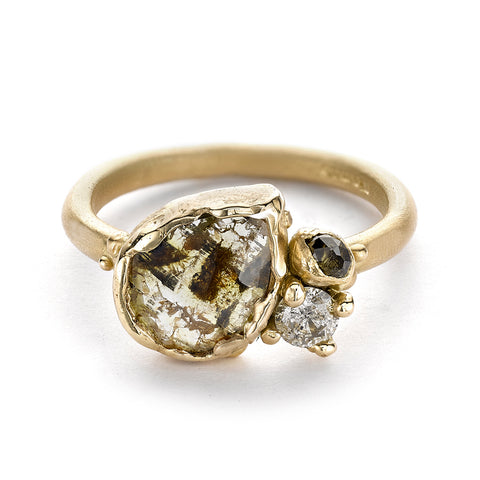 Speckled Rose Cut Diamond Engagement Ring from Ruth Tomlinson, handmade in London