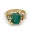 Emerald Encrusted Ring with Barnacles by Ruth Tomlinson, handcrafted in London