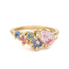 Pastel Sapphire Tumbling Cluster Ring from Ruth Tomlinson, handmade in London