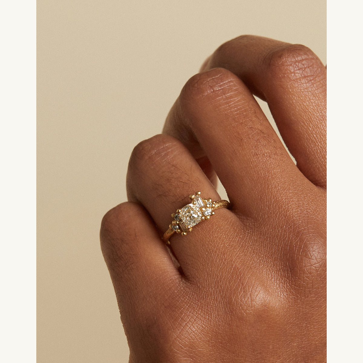 Antique Diamond Luminous Cluster Ring