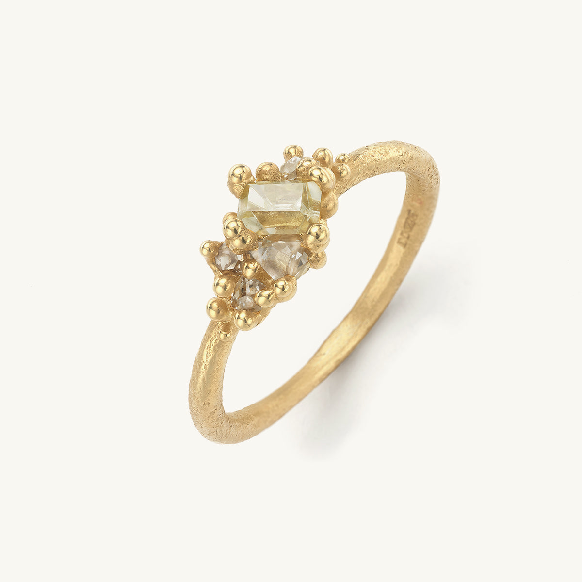 Encrusted Yellow Diamond Cluster Ring
