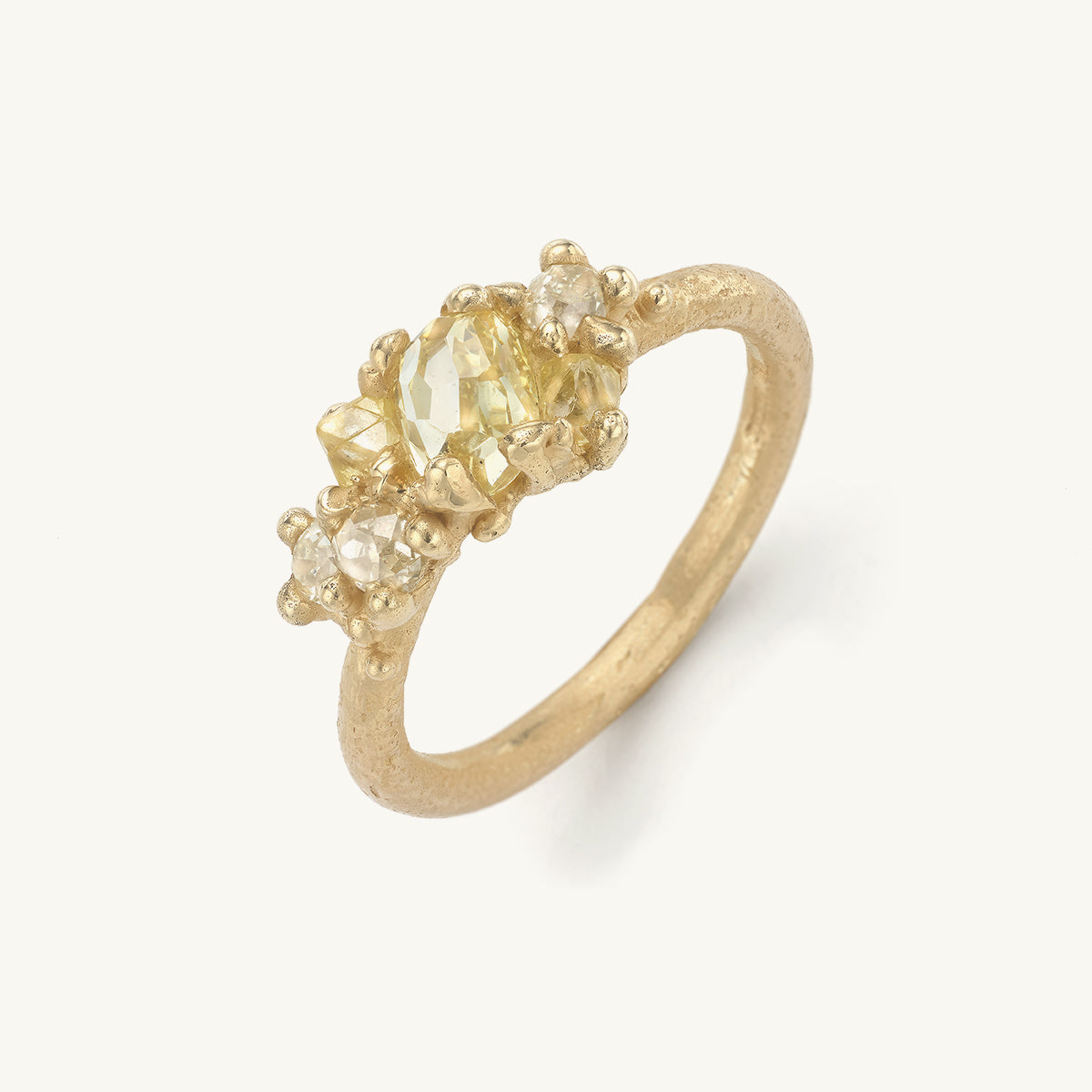 Yellow Diamond Asymmetric Tumbling Cluster Ring