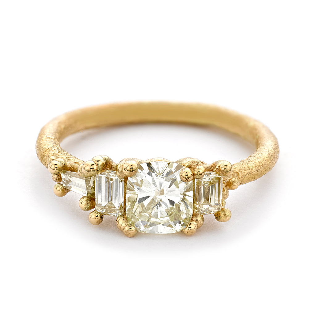 Yellow Diamond Luminous Cluster Ring from Ruth Tomlinson, handmade in London