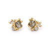 Champagne diamond stud earrings from Ruth Tomlinson, handmade in London