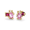 Sapphire and Ruby Cluster Studs from Ruth Tomlinson, handmade in London