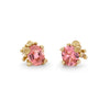 Pink Tourmaline and Diamond Encrusted Studs from Ruth Tomlinson, handcrafted in London