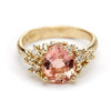 Pink tourmaline and diamond ring from Ruth Tomlinson, handmade in London