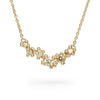 Champagne diamond cluster bar necklace from Ruth Tomlinson, handmade in London  Edit alt text