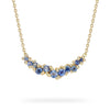Sapphire Cluster Bar Necklace by Ruth Tomlinson, Handmade in London
