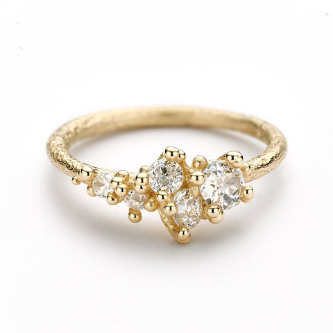 Antique cut diamond cluster ring from Ruth Tomlinson, handmade in London
