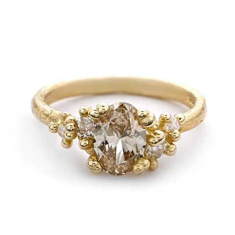 Champagne Diamond Encrusted Ring from Ruth Tomlinson, handmade in London