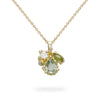 Green sapphire and diamond cluster pendant from Ruth Tomlinson, handmade in London