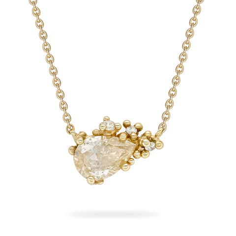 Champagne Diamond Encrusted Pendant from Ruth Tomlinson, handmade in London