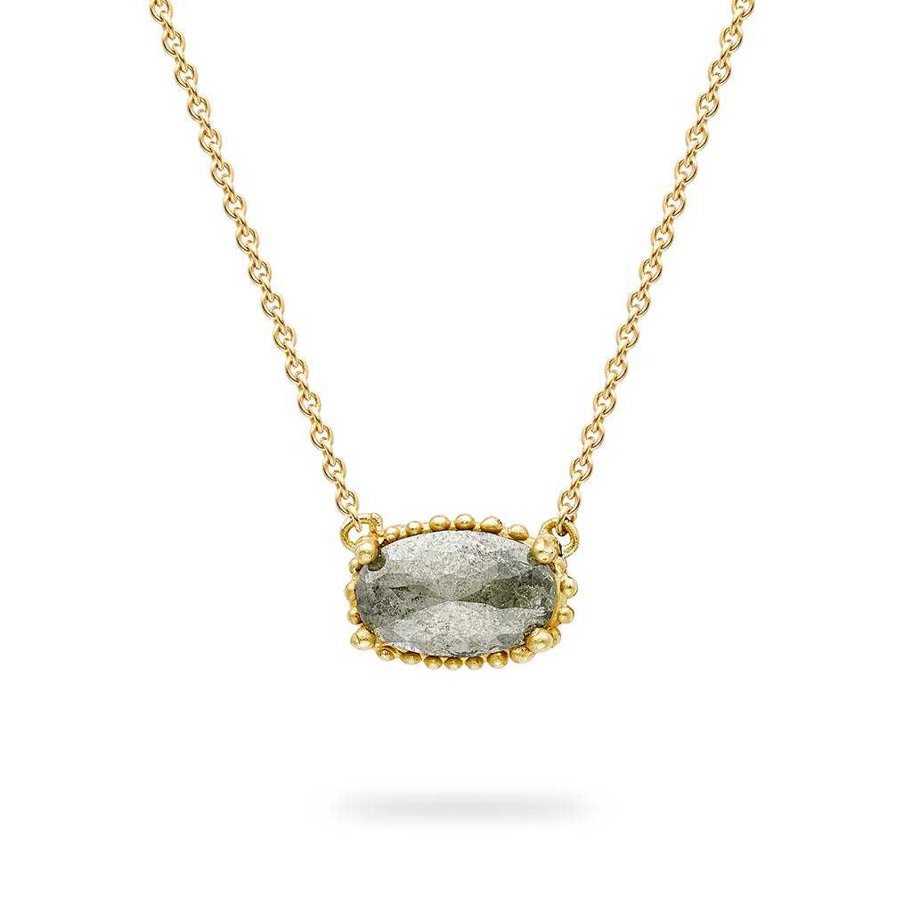 Grey Rose Cut Diamond Necklace from Ruth Tomlinson, handmade in London